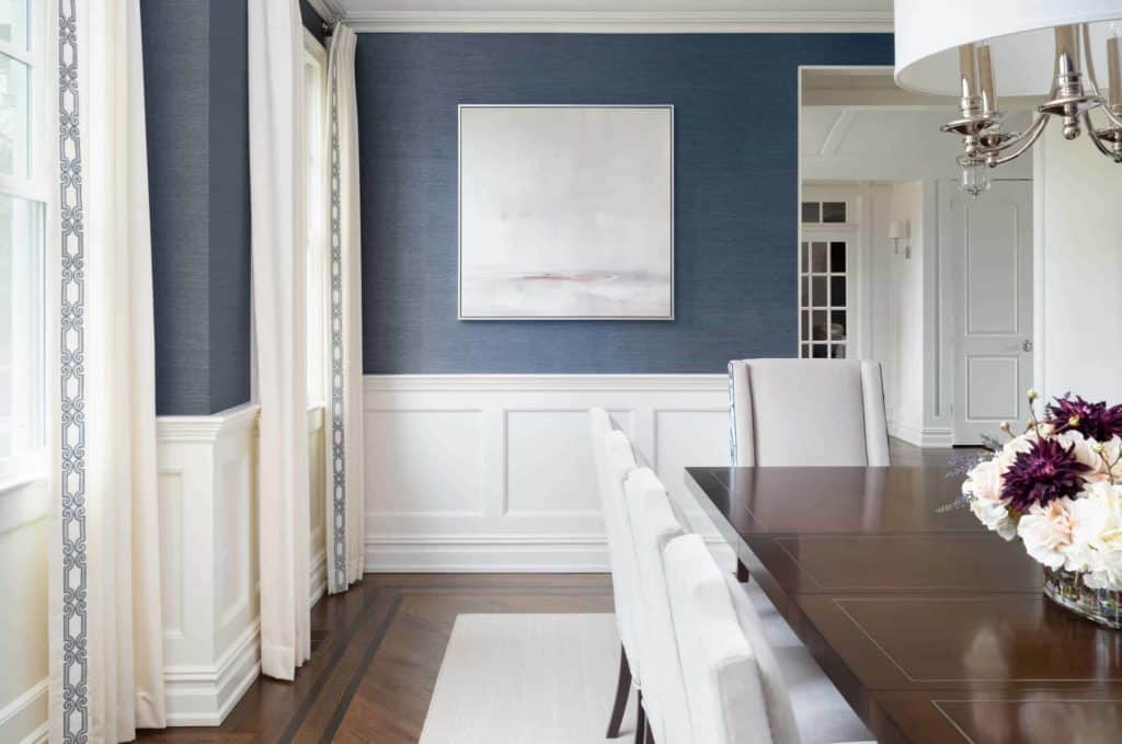 dining room with wainscoting