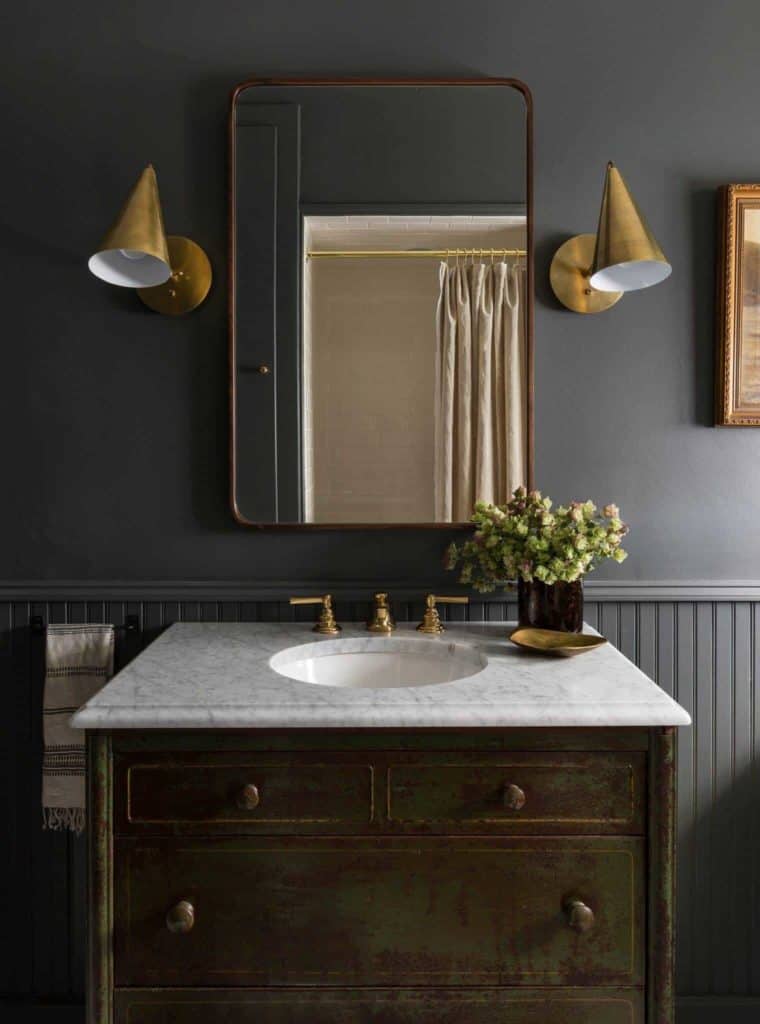 bathroom wall wainscoting