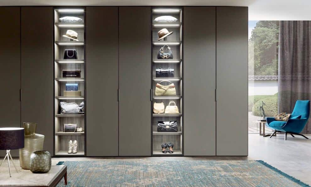 Trendy Open Concept Floor to Ceiling Doors