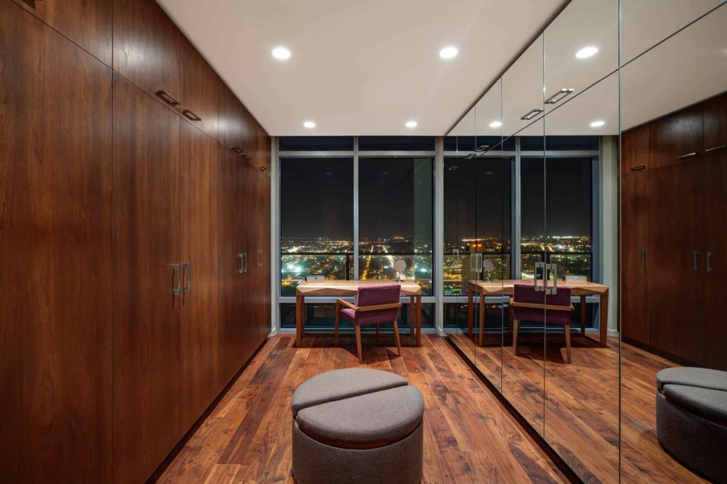 Upscale Mahogany and Glass Combination Concept