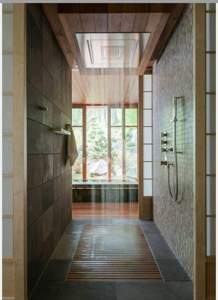 mid-sized asian master bathroom idea in Portland