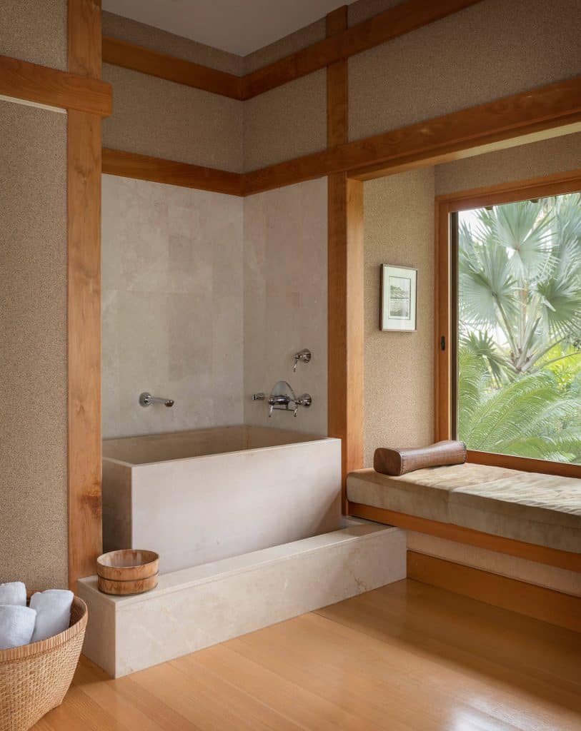 stone tile ceramic tile bathroom idea in Seattle
