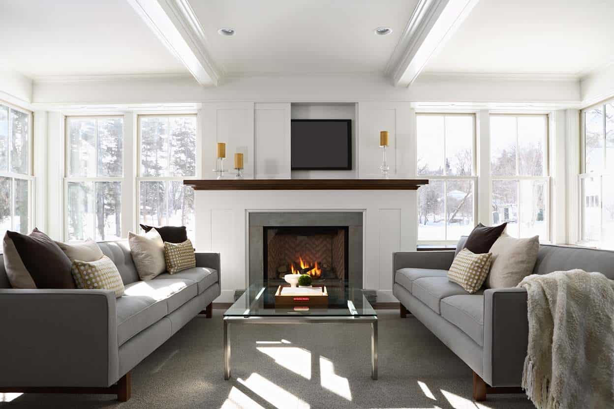 30 Modern Living Rooms with Fireplace and TV Together - Decor Snob
