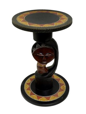 African Akuaba Face Table - Handcrafted in Ghana