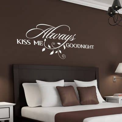 Always Kiss Me Goodnight Wall Quote Decal Romantic Bedroom Decal