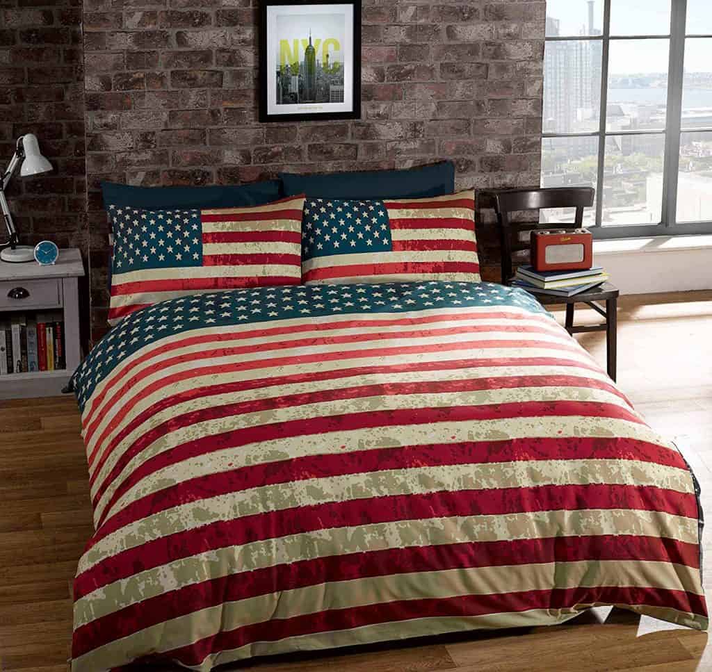 American Flag reversible blanket
