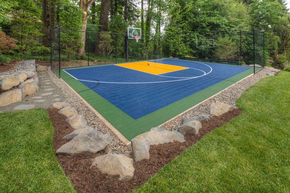 Backyard basketball court landscaping ideas