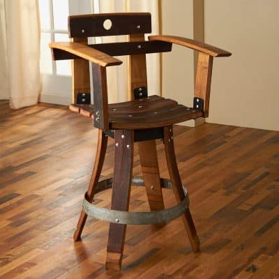 Barrel Stave Sommelier Chair with Swivel Seat