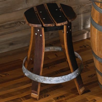 Barrel Stave Stool with Swivel Seat