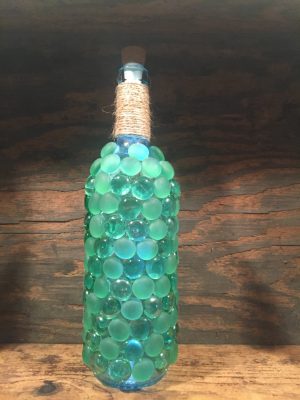 Beaded Wine Bottle Lamp