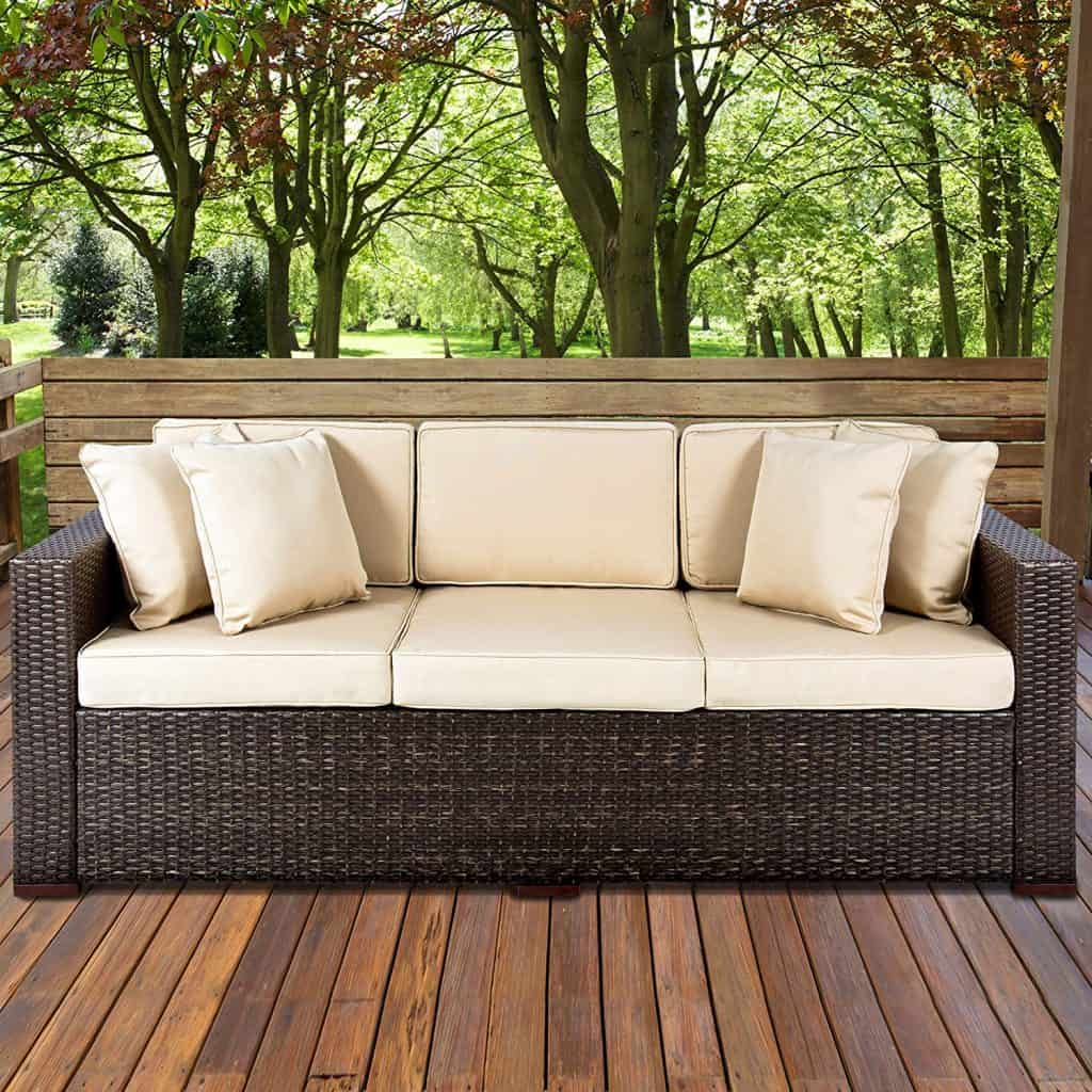 Best ChoiceProducts Outdoor Wicker Patio Furniture Sofa