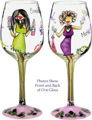 Bottom's Up 15-Ounce I'll Drink to That Handpainted Wine Glass