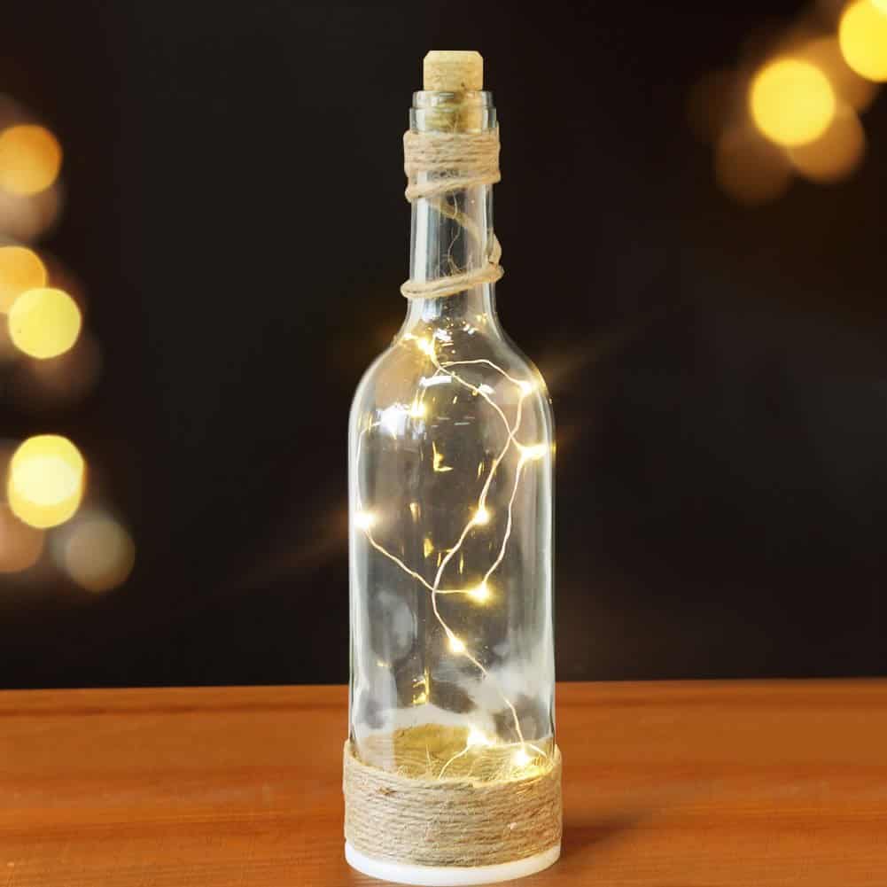 Bright Zeal LED Bordeaux Bottle Lights in Real Life Size with Starry String Lights