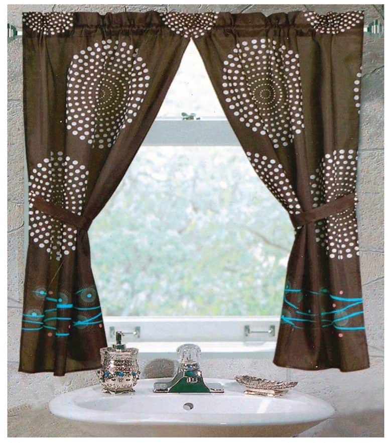 Black Carnation Home Fashions Vinyl Bathroom Window Curtain