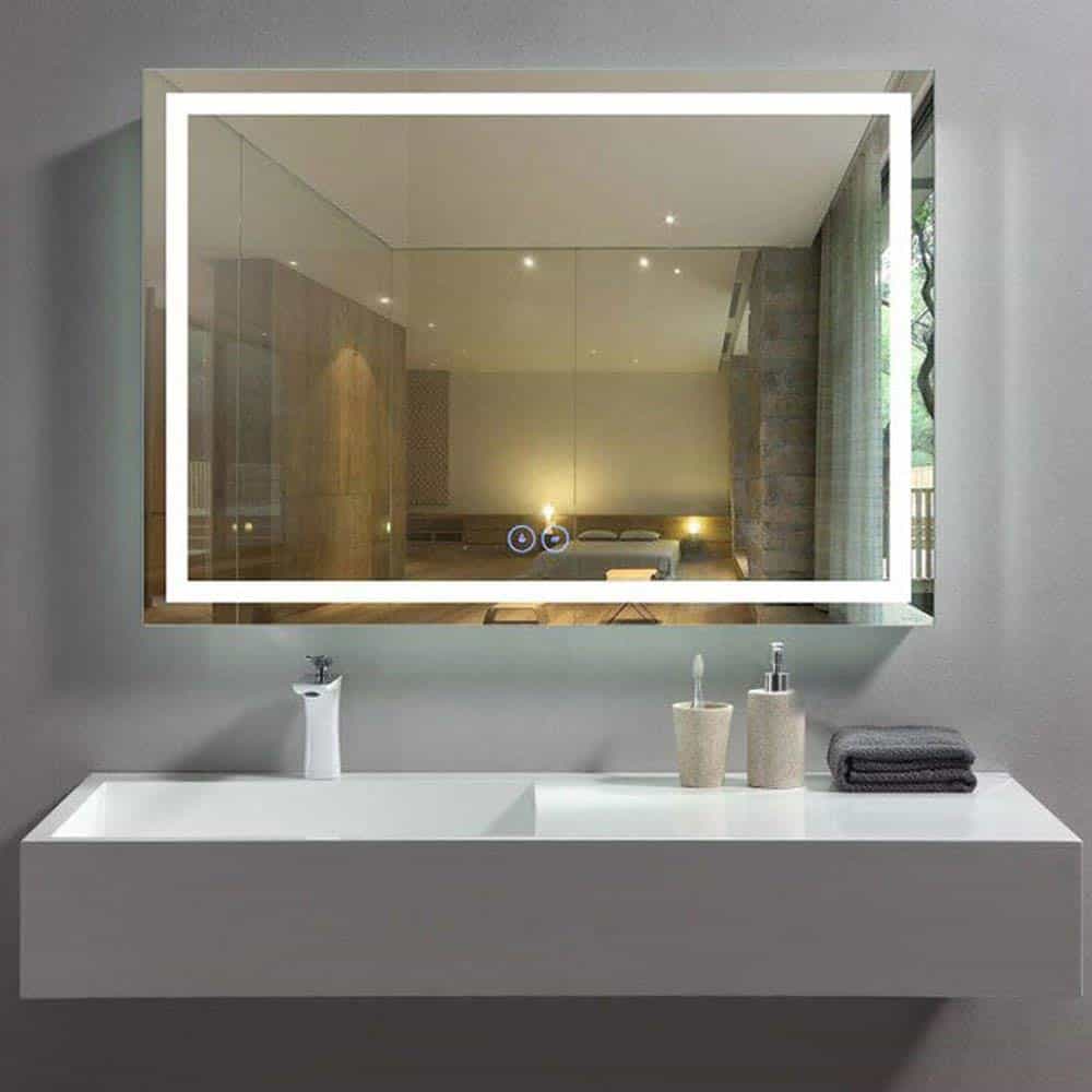 Decoraport 40 x 28 in Horizontal LED Bathroom Mirror with Anti-Fog Function (DK-A-CK010-W4)