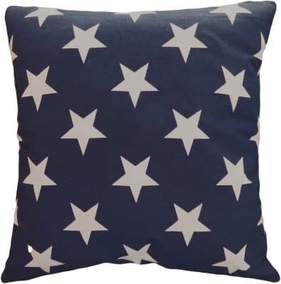 Decorative Printed Star Floral Throw Pillow Cover 18 Navy