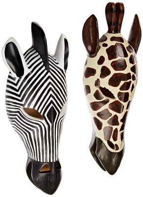 Design Toscano Tribal-Style Animal Masks Set of Two