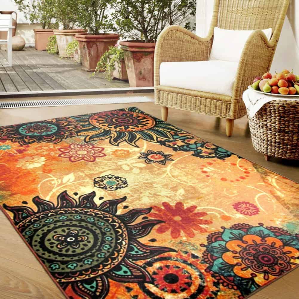 Designer Boho Retro Style Living Room Floor Carpets
