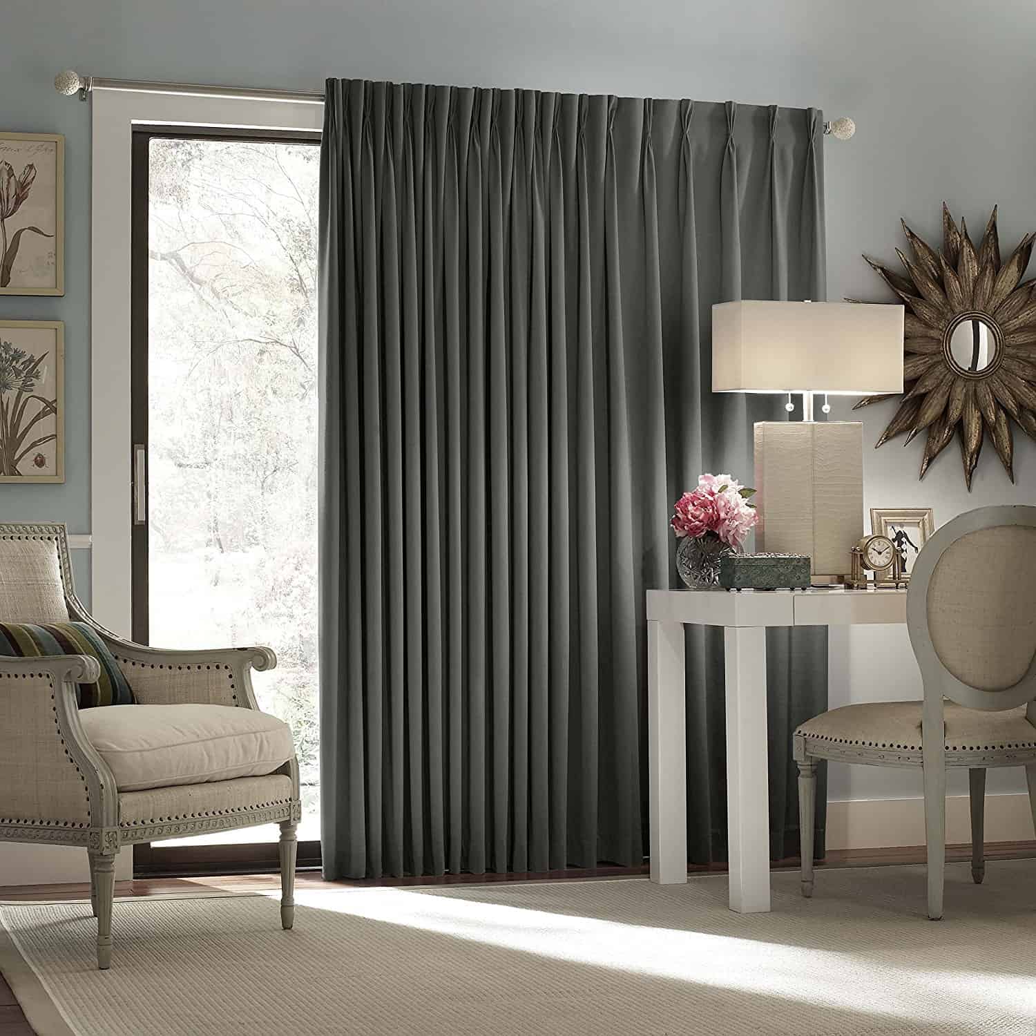 Eclipse Thermal Blackout Patio Door Curtain Panel, Charcoal