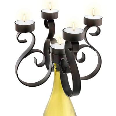 Epic Products Rustic Wine Bottle Candelabra, Multicolor