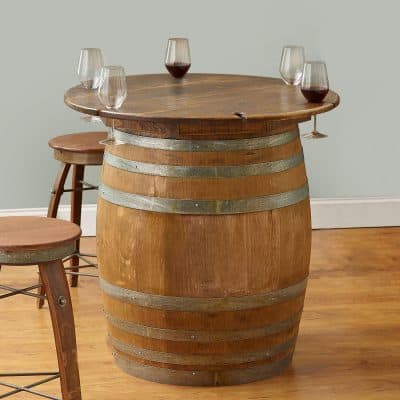 Finished Full Wine Barrel With Table Top