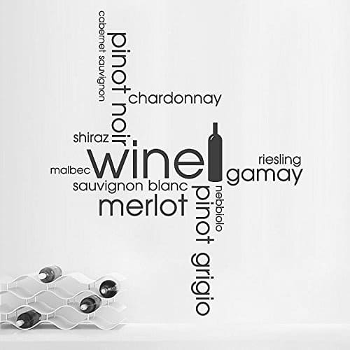HUANYI Wine Word Cloud Kitchen Dining Montage Wall Sticker Art Decal Vinyl Transfer