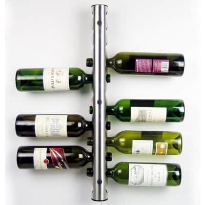 Stainless Steel Black Finish Wine Rack Holder Floor Standing Holds 21 Bottles