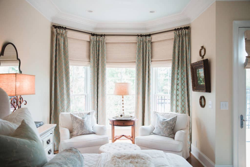 Hang Curtains In A Bay Window, Long Curtains For Three Windows In A Row