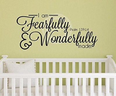 I Am Fearfully And Wonderfully Made Psalm 13914 wall saying vinyl lettering art decal quote sticker home decor