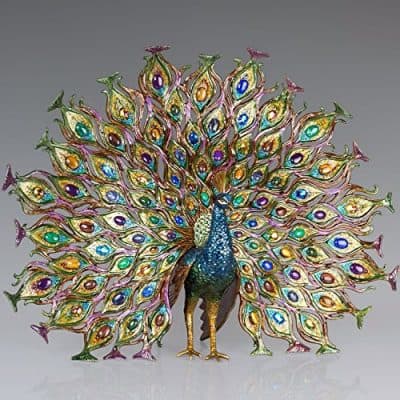 Jay Strongwater Stanton Fan Tail Peacock Figurine