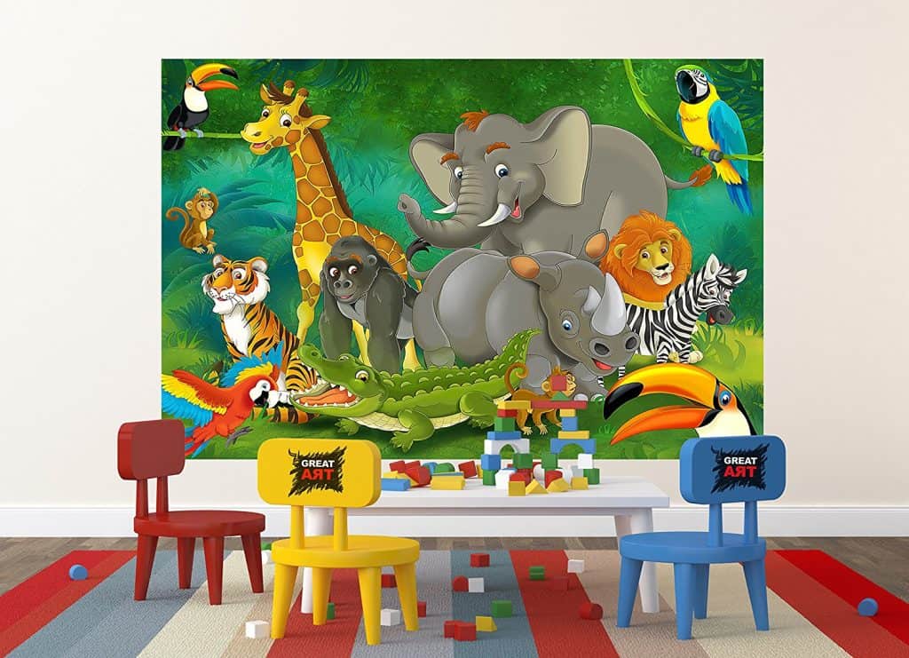 Jungle Animals Photo Wall Paper – Jungle and Animals Mural – Xxl Jungle Wall Decoration Nursery