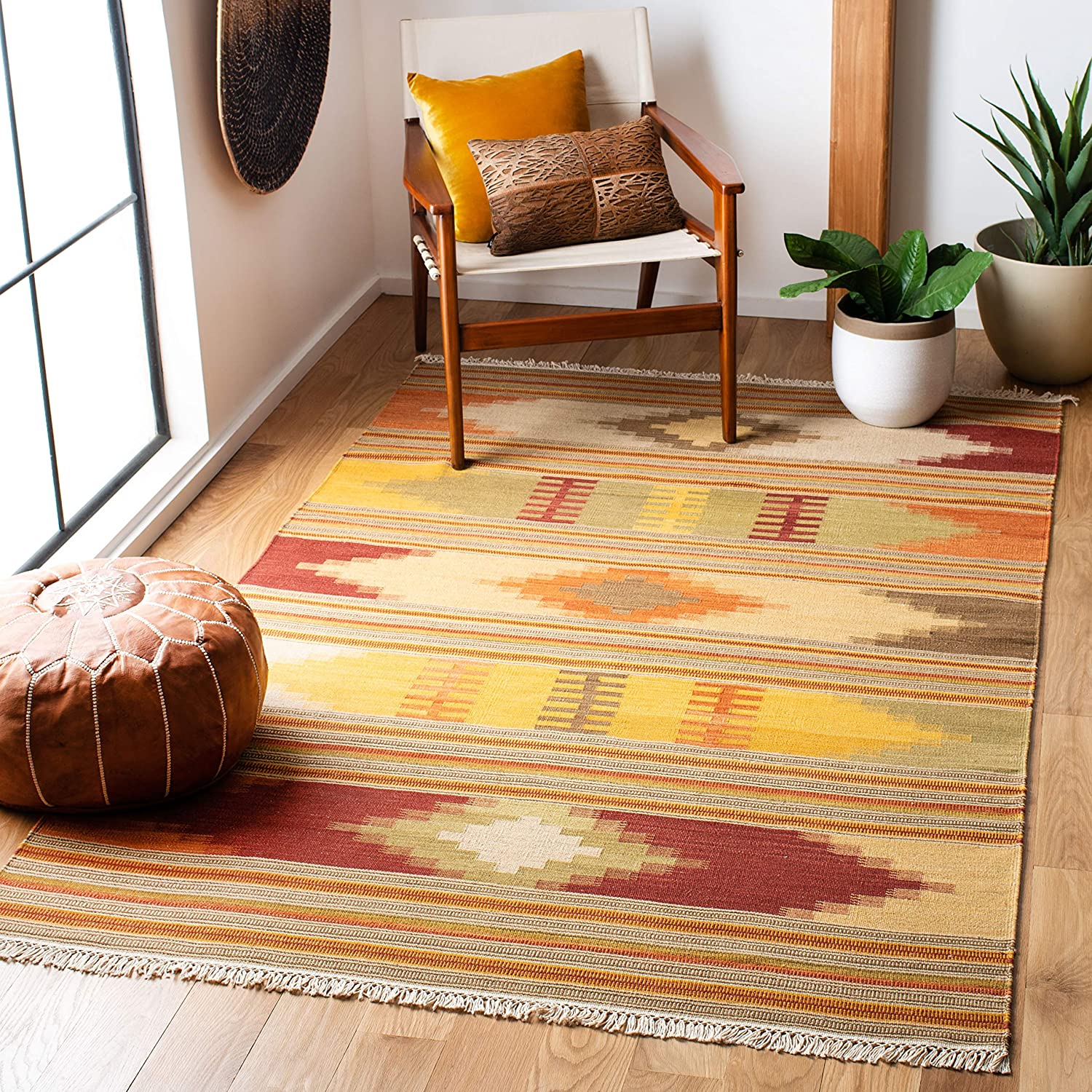 Small rug Bohemian rug 3.1 x 4.6 ft RA2024 Red cecim rug Kilim rug Handmade kilim rug Turkish kilim rug Bedroom rug Rustic decor