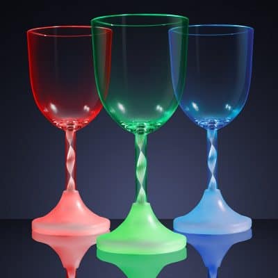 Light Up Wine Glass with Long Spiral Stem