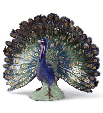 Lladro Peacock Figurine
