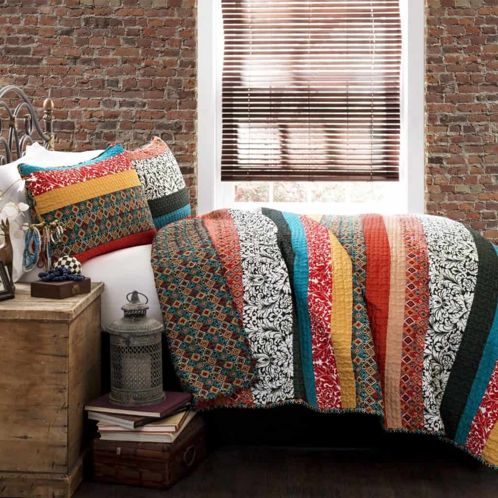 Lush Decor Boho Stripe 3-Piece Quilt Set,