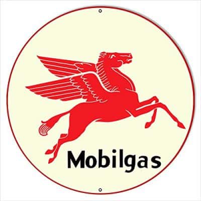 Mobilgas Gasoline 24 Round with Pegasus Sign