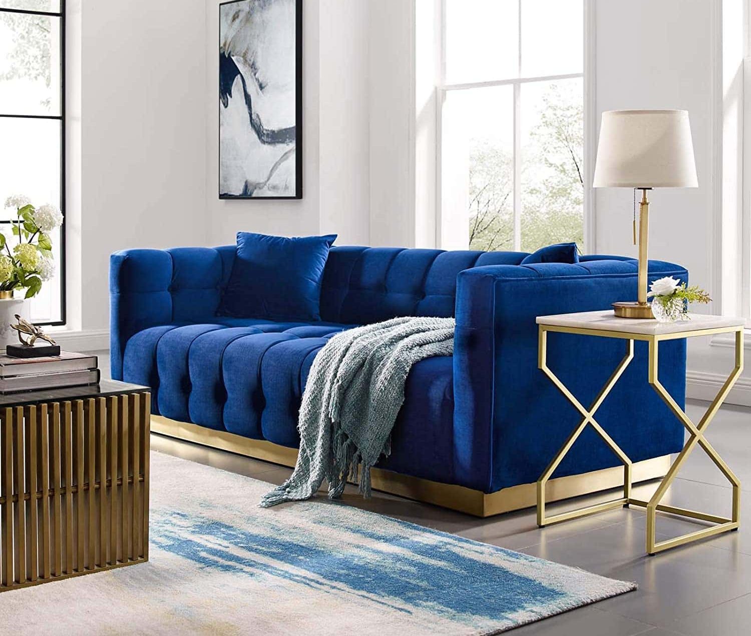 What Color Rug Goes With A Blue Couch Decor Snob