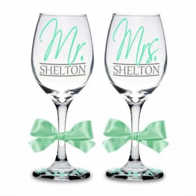 Mr. & Mrs. Personalized Wine Glasses