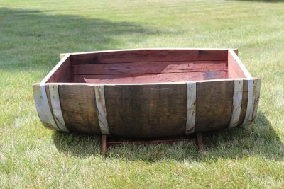 Oak Wood Split Wine Barrel Planter