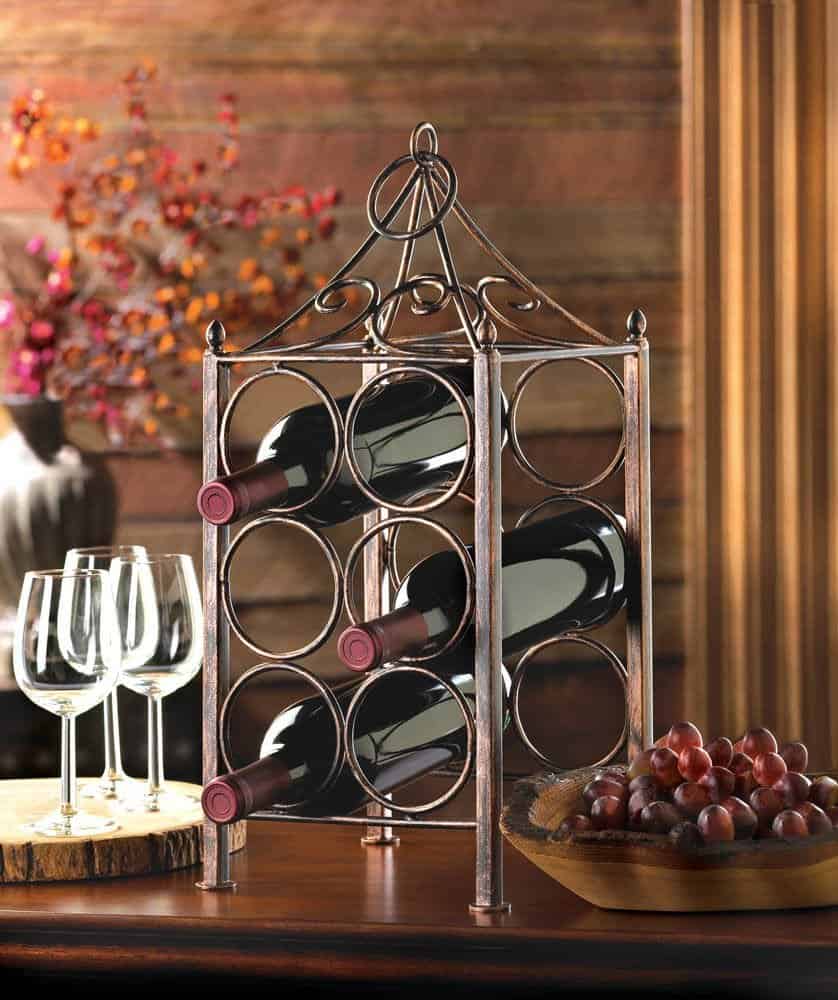 Tabletop Stemware Rack Holds 4 Wine Glasses Artistic Elegant Chrome Stand Holder 