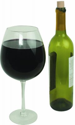 Oversized Extra Large Giant Wine Glass -33.5 oz - Holds a full bottle of wine!