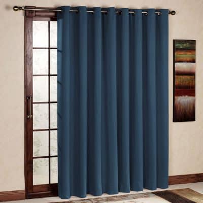 RHF Wide Thermal Blackout Patio door Curtain Panel, Sliding door curtains Antique Bronze Grommet Top