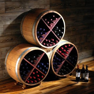 Reclaimed Half Barrel X Wine Rack