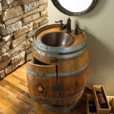 Reclaimed Wine Barrel Vanity