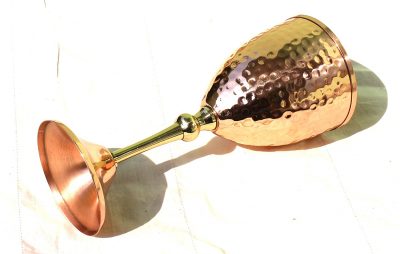 STREET CRAFT 100% Authentic Hammered Copper Wine Goblet