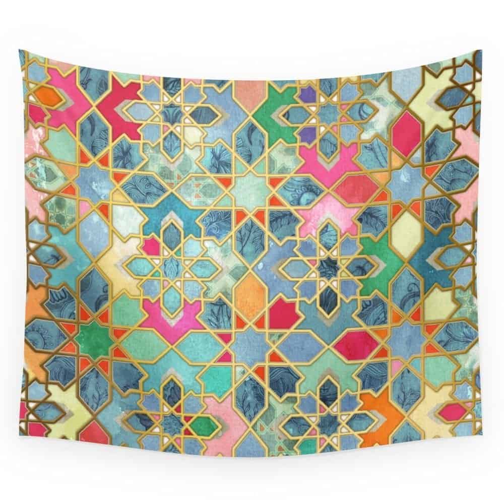 Society6 Gilt & Glory - Colorful Moroccan Mosaic Wall Tapestry Large