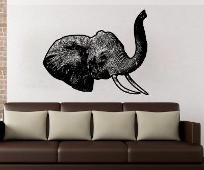 Stickerbrand Vinyl Wall Decal Sticker Elephant Head 5479s