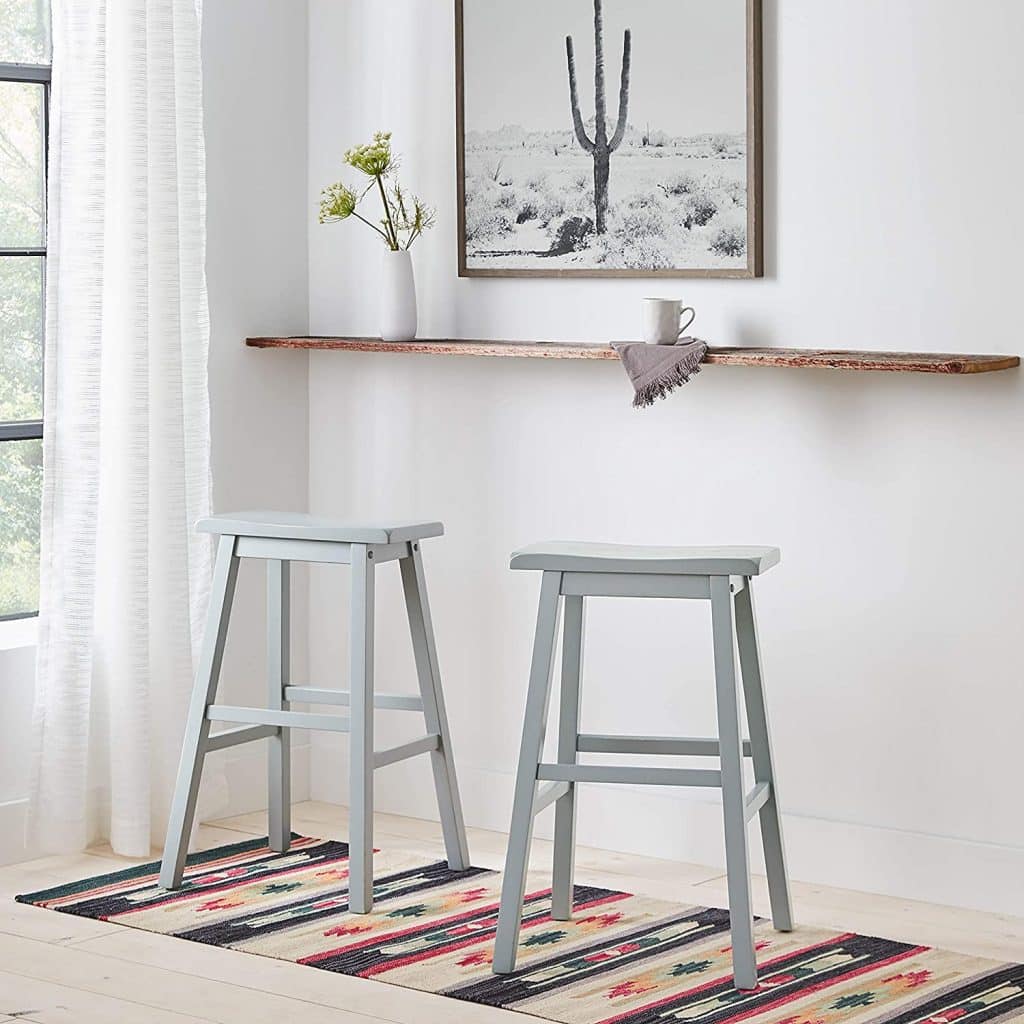 Stone & Beam Casual Geometric Kilim Cotton Runner Rug, 2' 6 x 8', Flatweave, Blue, Orange, Ivory