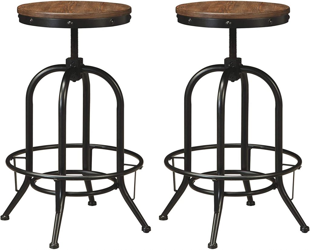 Ashley Furniture Signature Design - Pinnadel Bar Stool - Pub Height - Set of 2 - Rustic Brown