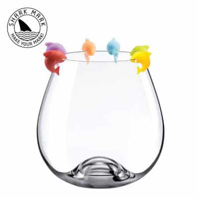 The ORIGINAL Shark Mark Silicone Drink Markers Wine Glass Charms